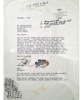 Illustration for article titled Rejected Saul Bass Posters For The ShiningâWith Stanley Kubrick's Notes